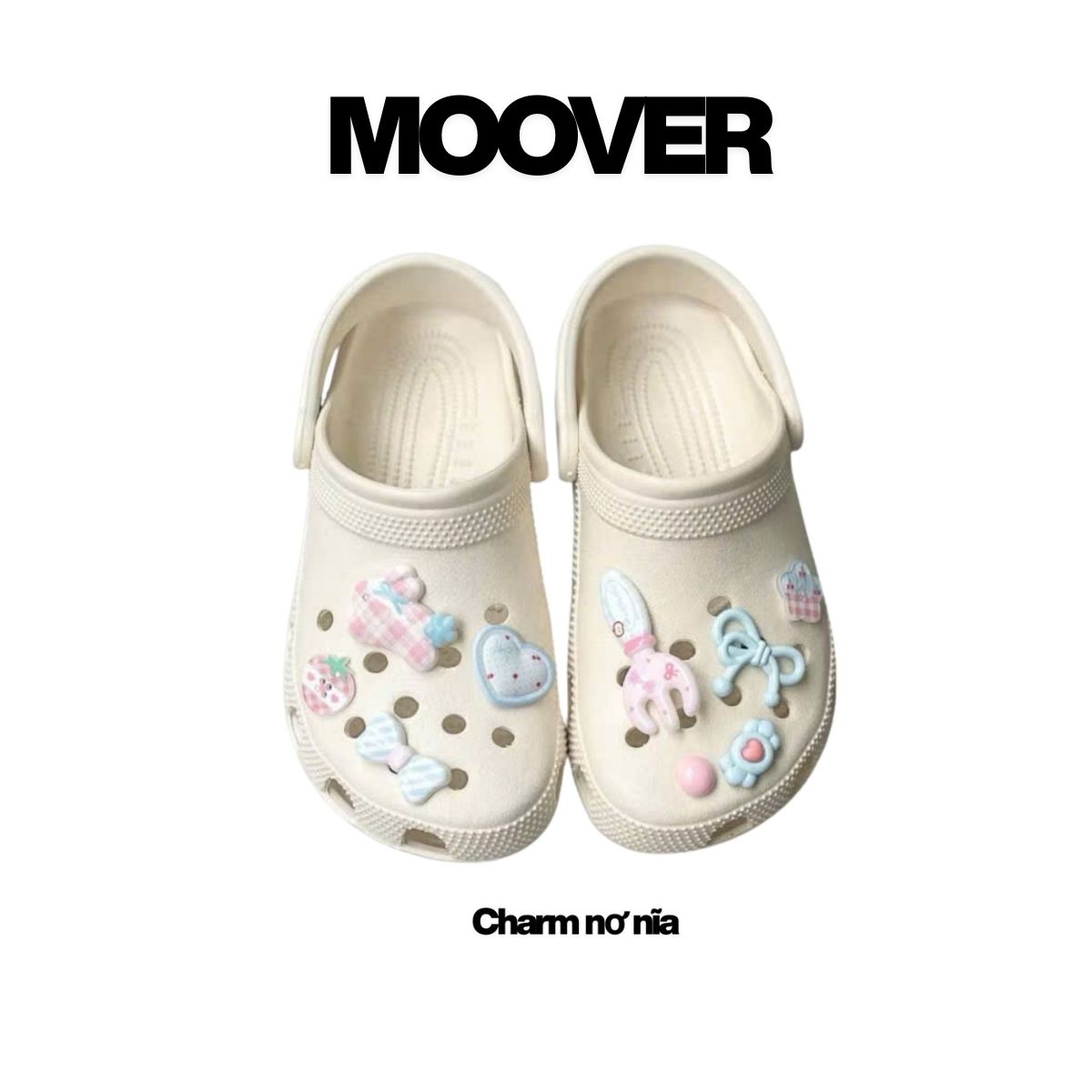 Classic Men's and Women's Waterproof Backless Sandals Comfortable for Women with Cute Charms - 6