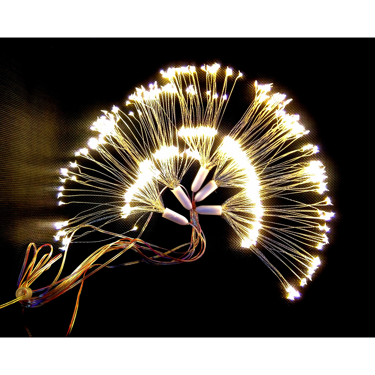 Dây đèn led trang trí hiệu ứng pháo hoa màu vàng ấm 500 bóng led trang trí lễ, tết Nhâm Dần 2022, có clip sản phẩm thực tế