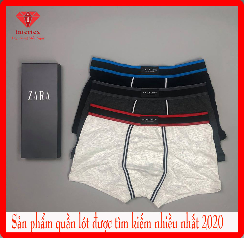 Hộp 3 quần lót zara cao cấp - sịp đùi boxer