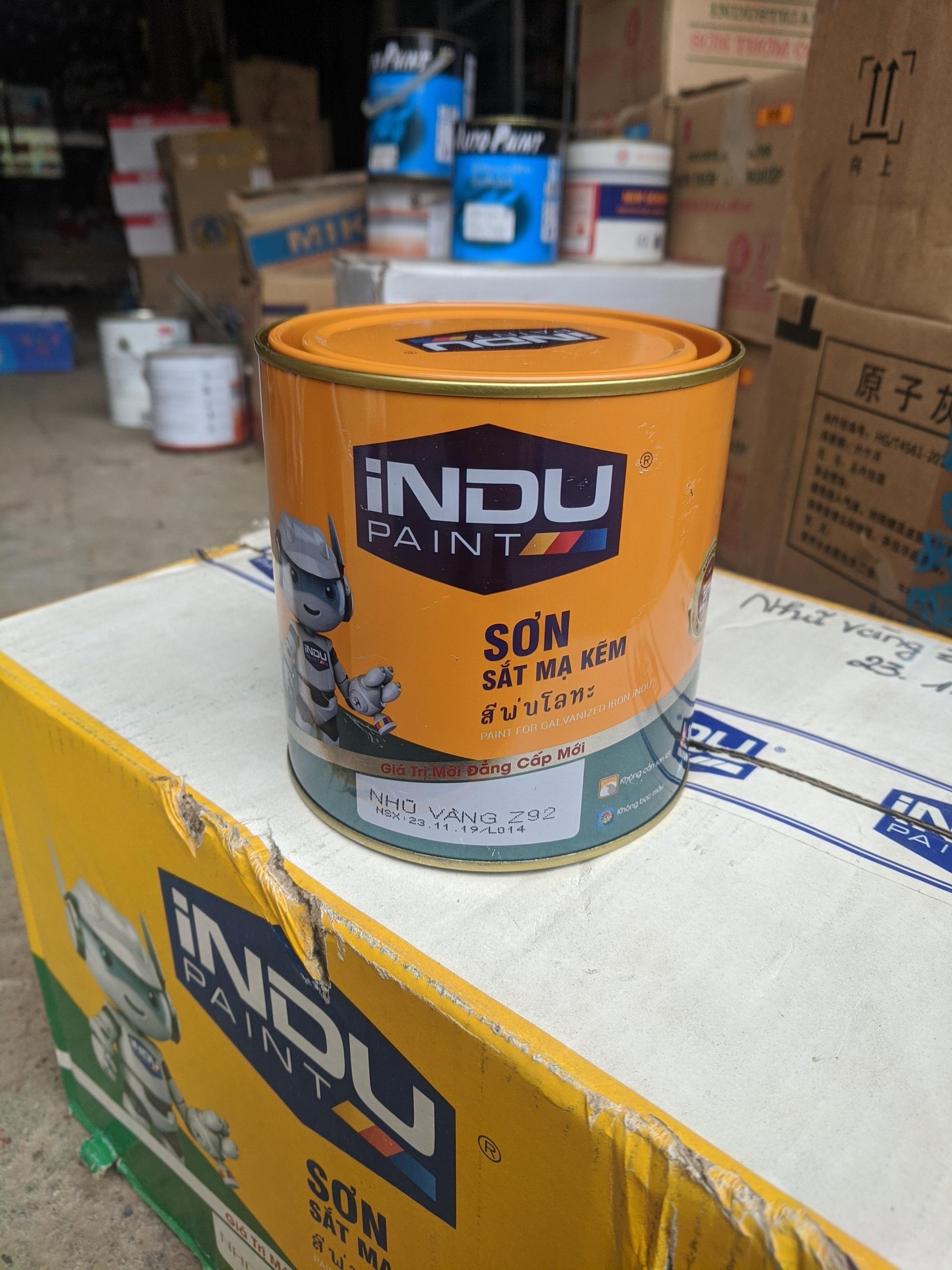 Sơn sắt mạ kẽm iNDU Z92(MÀU NHŨ VÀNG)-800ml