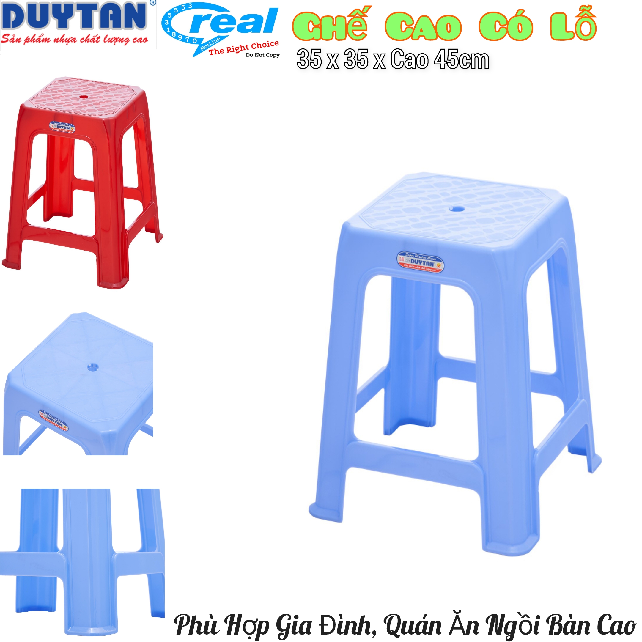 Ghế nhựa duy tân cao lỗ- ghê ngồi bàn cao