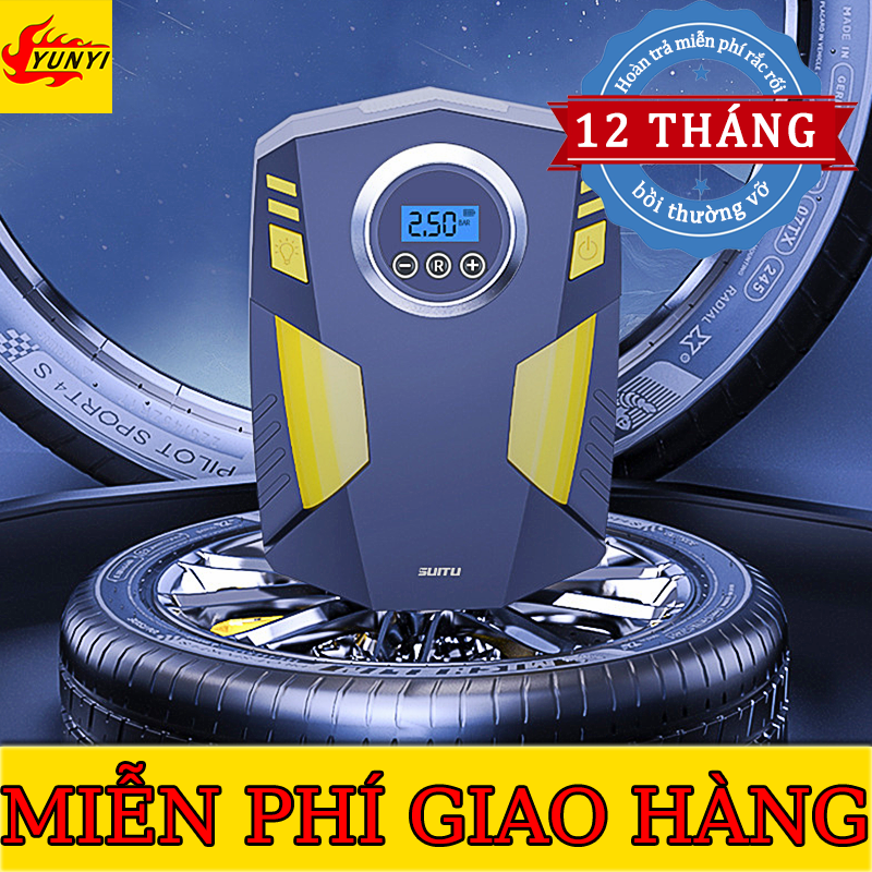 Bơm lốp ô tô 12v,máy bơm lốp xe ô tô tự ngắt,bơm ô tô 12v,bom lop xe ôtô 12v,máy bơm hơi mini,tự động ngắt khi đủ áp, đo áp suất lốp, đèn led chiếu sáng