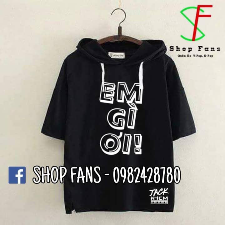 áo hoodie JACK K-ICM in theo yêu cầu tay lỡ có mũ trùm