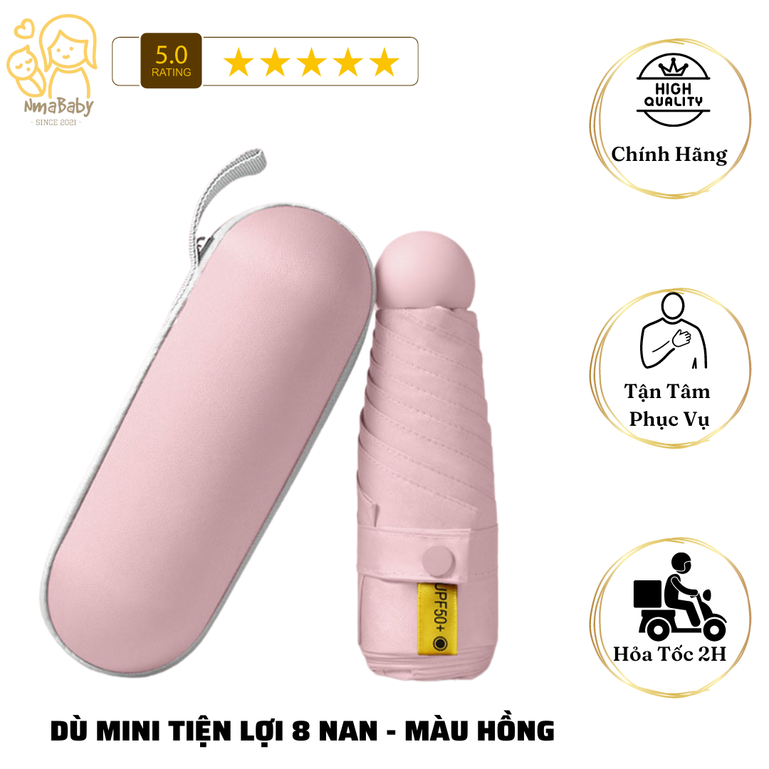 Ô dù mini nhỏ gọn tiện lợi - màu hồng