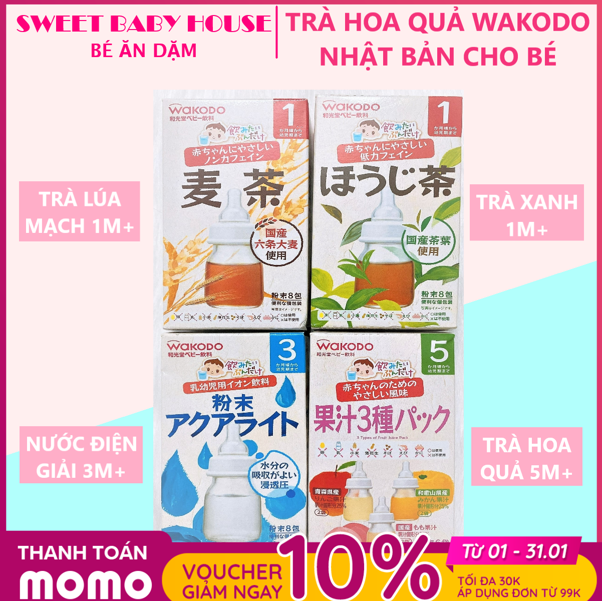 Trà wakodo nhật bản cho bé từ 5 tháng tuổi. date 2025 - sweet baby house