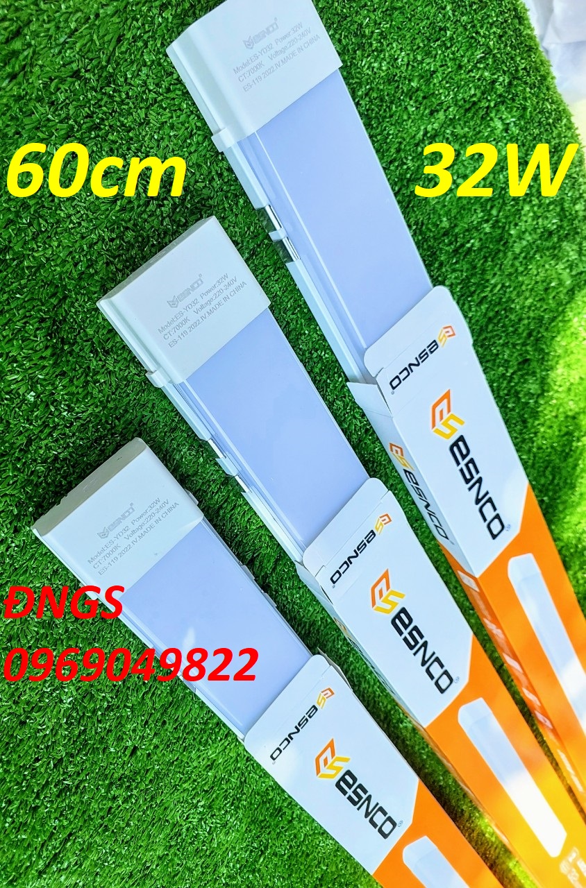 Combo 2 - 3 bộ đèn led bán nguyệt vuông 60cm 32W sáng trắng 7000K ESNCO.