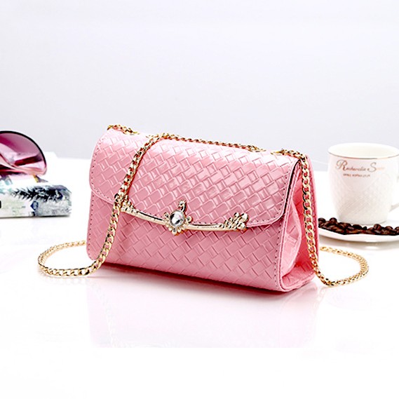 [HCM]Túi Đeo Chéo Caro T27 Khóa Bấm Màu Hồng Phấn