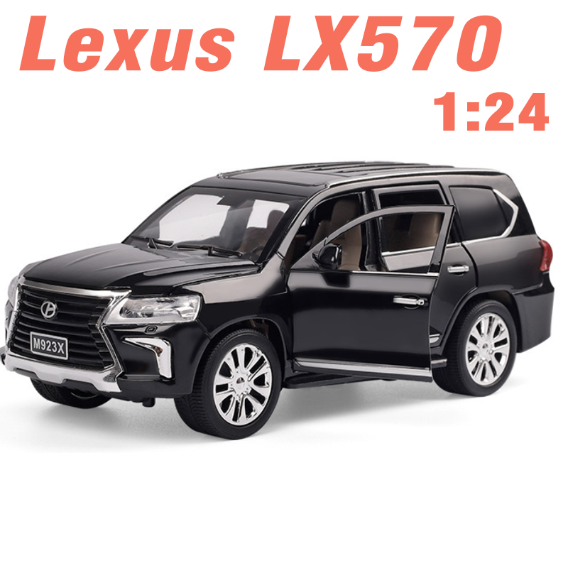 Xe mô hình ô tô Lexus LX570 tỉ lệ 1:24 mô hình bằng sắt có âm thanh và đèn đồ chơi trẻ em