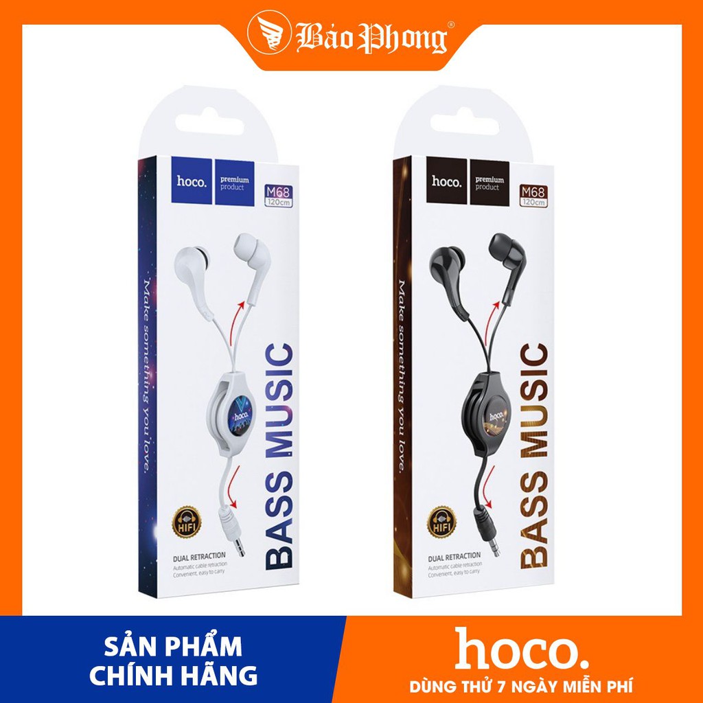 Tai nghe dây rút hoco m68 có micro chân tròn 3.5mm