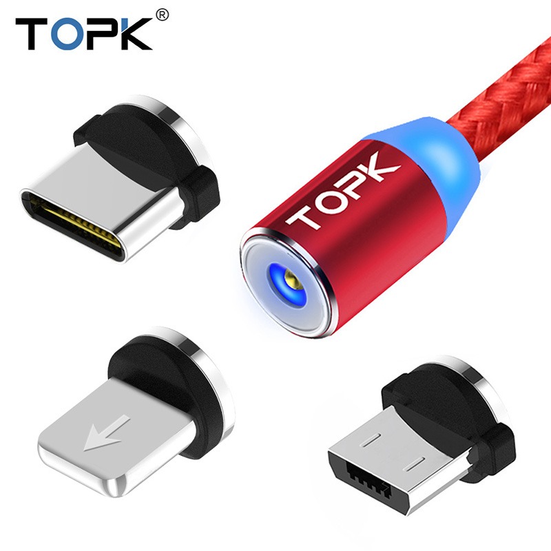 [HCM][Bảo hành 12 tháng] Cáp sạc điện thoại từ tính dây bọc Nylon  AM23 Cáp Micro USB C 8-pin 3 in1 cho iphone XR XS Huawei p20 Xiaomi 8 Redmi Samsung OPPO Vivo Chính Hãng Bảo Hành 12 Tháng 1 đổi 1