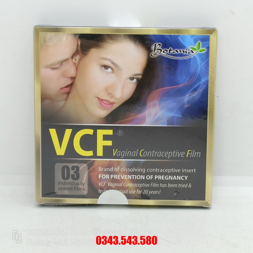 Vcf màng phim tránh thai hộp 3 miếng