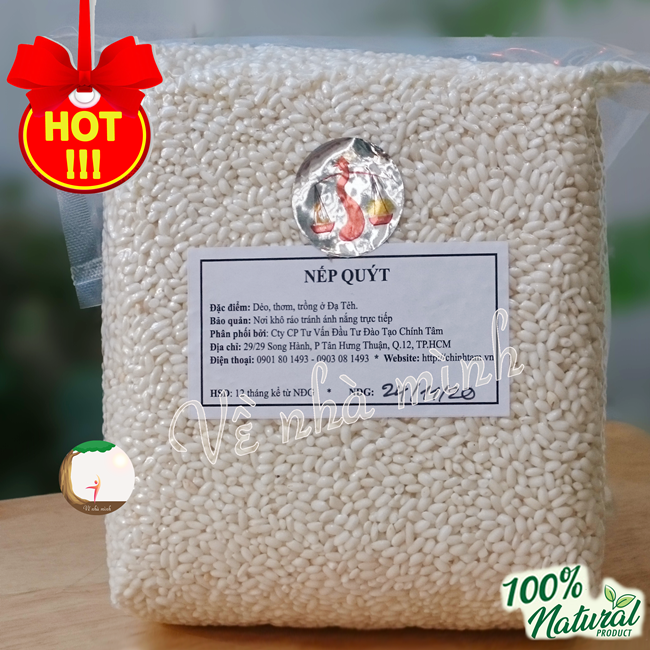 GẠO NẾP QUÝT ĐẠ TẺH HỮU CƠ TRỒNG TỰ NHIÊN 1KG dùng trong ăn dưỡng sinh, thực dưỡng, eatclean, ăn chay, ăn kiêng giảm cân