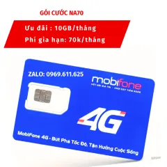 [1 tỷ GB] SIM 4G Mobifone - Không giới hạn dung lượng - Gói NA70 - NA90 - NA120 - KC90 - KC120 - KC150