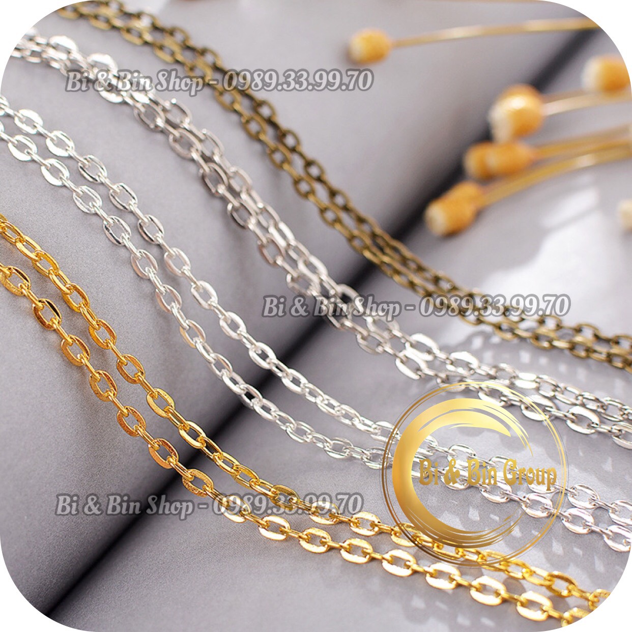 Dây Xích Oval Làm Trang Sức Handmade, Phụ Kiện Thời Trang, Trâm Cài