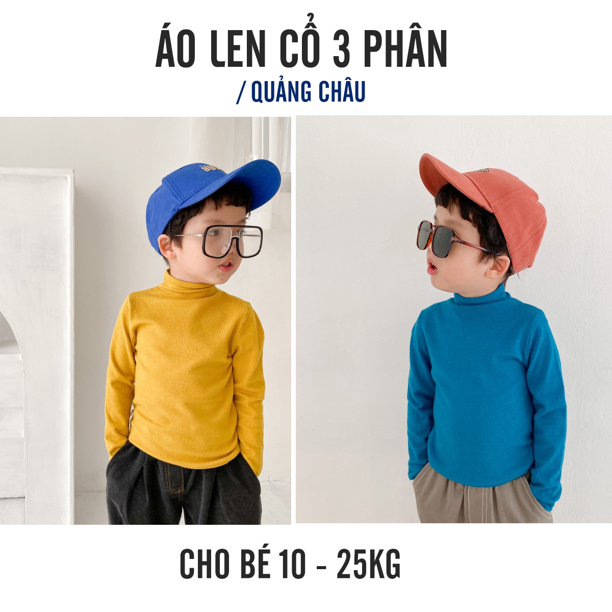 Áo len cổ 3 phân bé trai 10-26kg QUẢNG CHÂU | Áo len cho bé trai mỏng