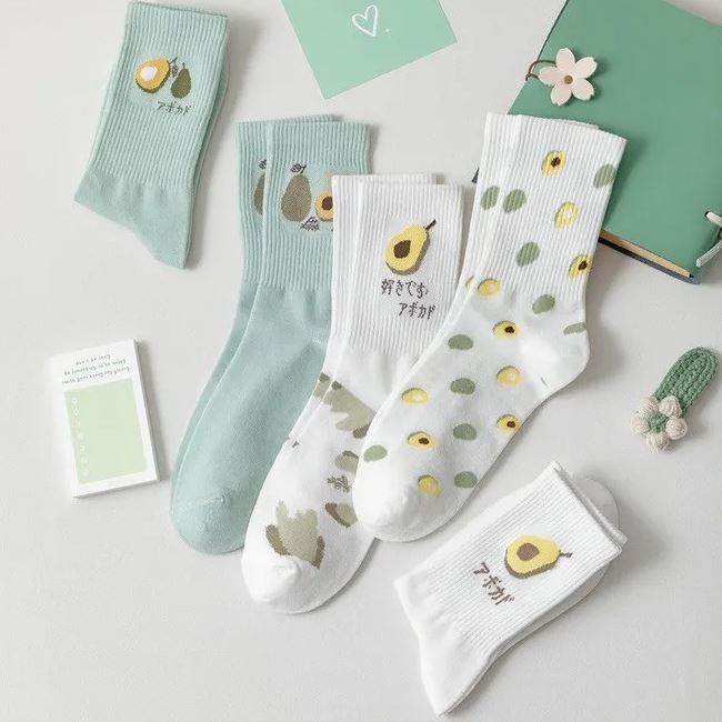Set 5 đôi tất vớ nữ cao cổ phối bơ