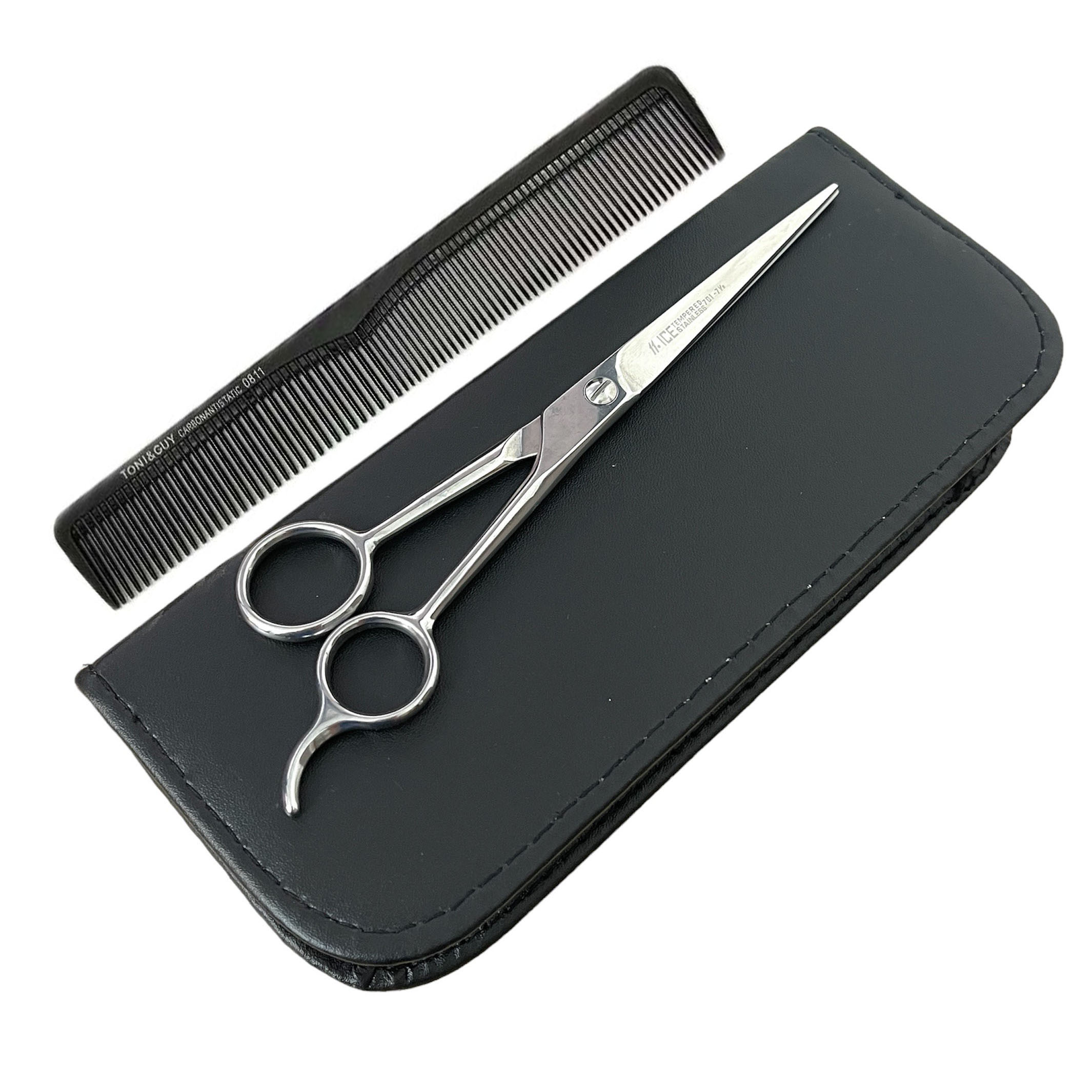 Kéo cắt tóc ICE, dạng kéo mũi nhọn, thiết kế nhỏ gọn dễ thao tác bấm chân tóc - Thép không gỉ, tôi cường độ cao