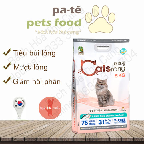 Hạt thức ăn cho mèo Catsrang - 5kg - Xuất xứ Hàn Quốc - HÀNG CHÍNH HÃNG