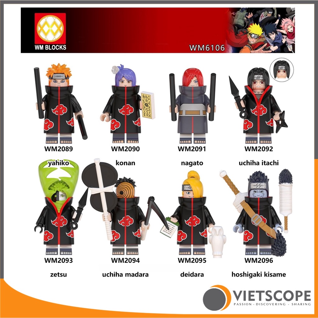 Lắp ráp 8 nhân vật naruto uchiha itachi - non lego – 7044