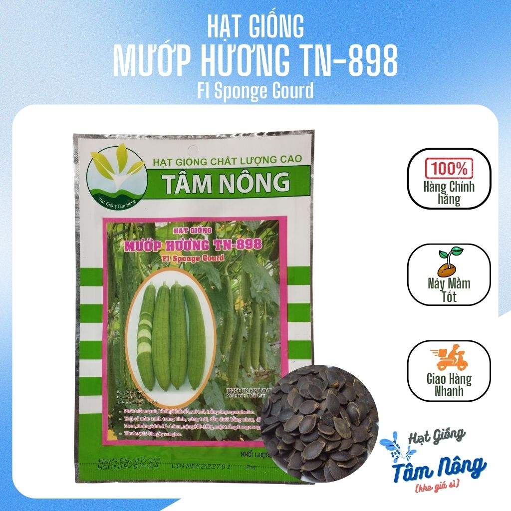 Hạt giống mướp hương tâm nông gói 100 hạt, 2gr. freeship đơn hàng từ 29k