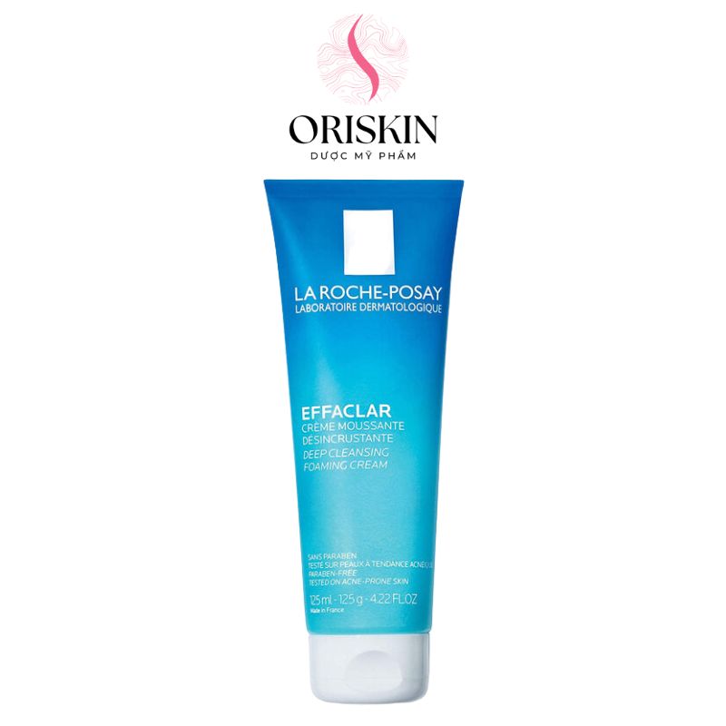 La Roche-Posay Sữa Rửa Mặt Tạo Bọt Làm Sạch Sâu, Không Gây Khô Da Effaclar Deep Cleansing Foaming Cream 125ml