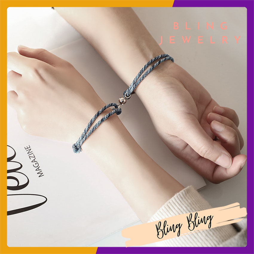 [1 cặp] Vòng tay cặp đôi tình yêu nam nữ nam châm hút nhau Vòng tay đôi ước hẹn tình yêu Quãng đời còn lại đều là Người