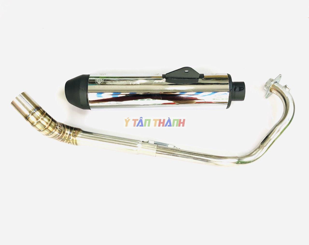 Pô Satria Cổ 2 Khúc Inox Gắn Raider Fi