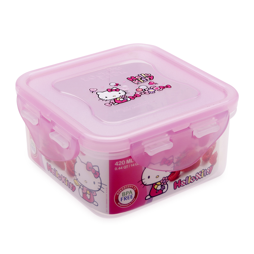 Hộp nhựa hình vuông hello kitty lock&lock lkt814 - 420ml