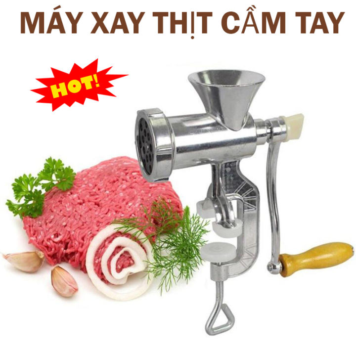 Máy Xay Thịt ANYWEARS Bằng Tay, Máy xay thịt bằng tay đế kẹp bàn, Chất liệu nhôm cao cấp, không gỉ - Nhỏ gọn, tiện lợi - Tay cầm quay nhẹ nhàng không mất sức - Chất lượng món xay của bạn độ nhuyễn, mịn cao.