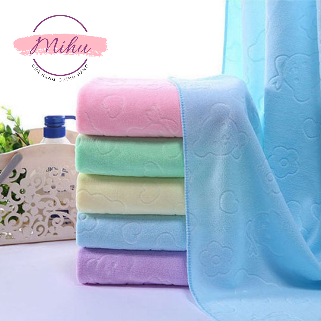 Khăn tắm siêu mịn cỡ siêu lớn 70cm x 140cm , siêu mềm, không dính bông, siêu thấm hút