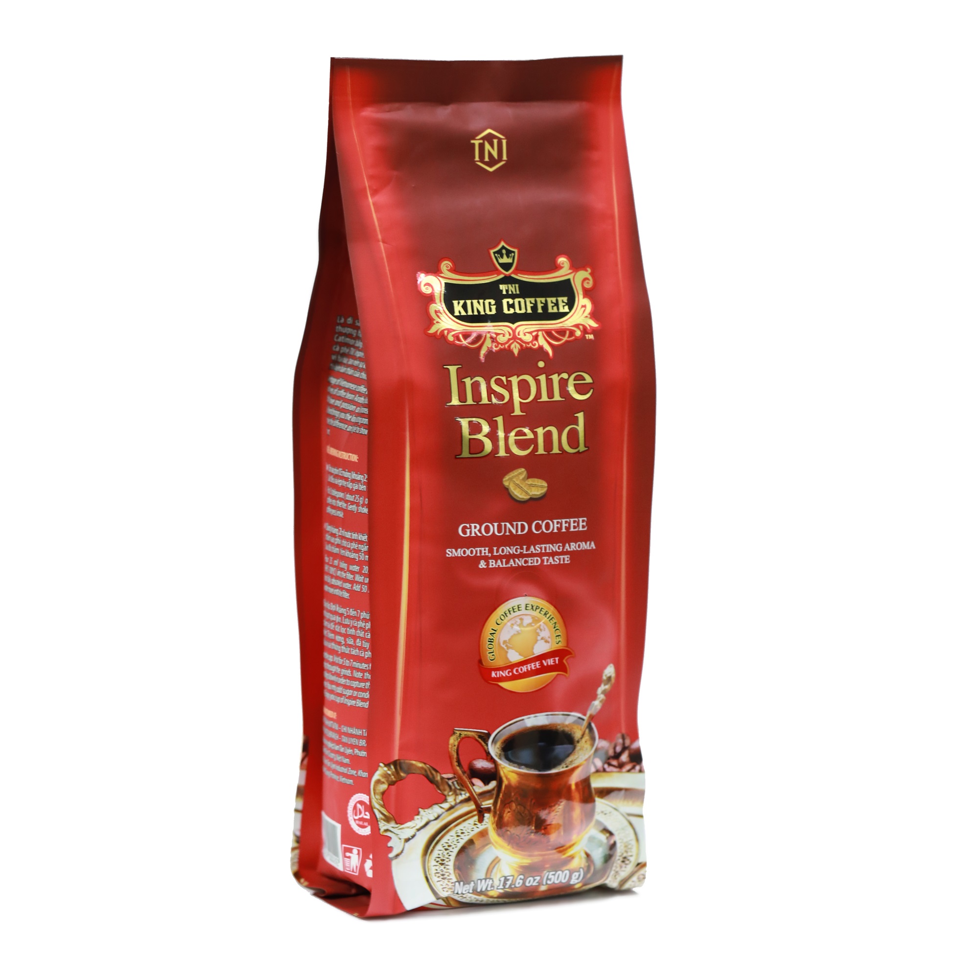 Cà Phê Rang Xay Inspire Blend KING COFFEE - Túi 500g phối trộn hoàn hảo 4 loại hạt café CULI Thượng Hạng (Arabica, Robusta, Excelsa, Catimor) - Pha Phin