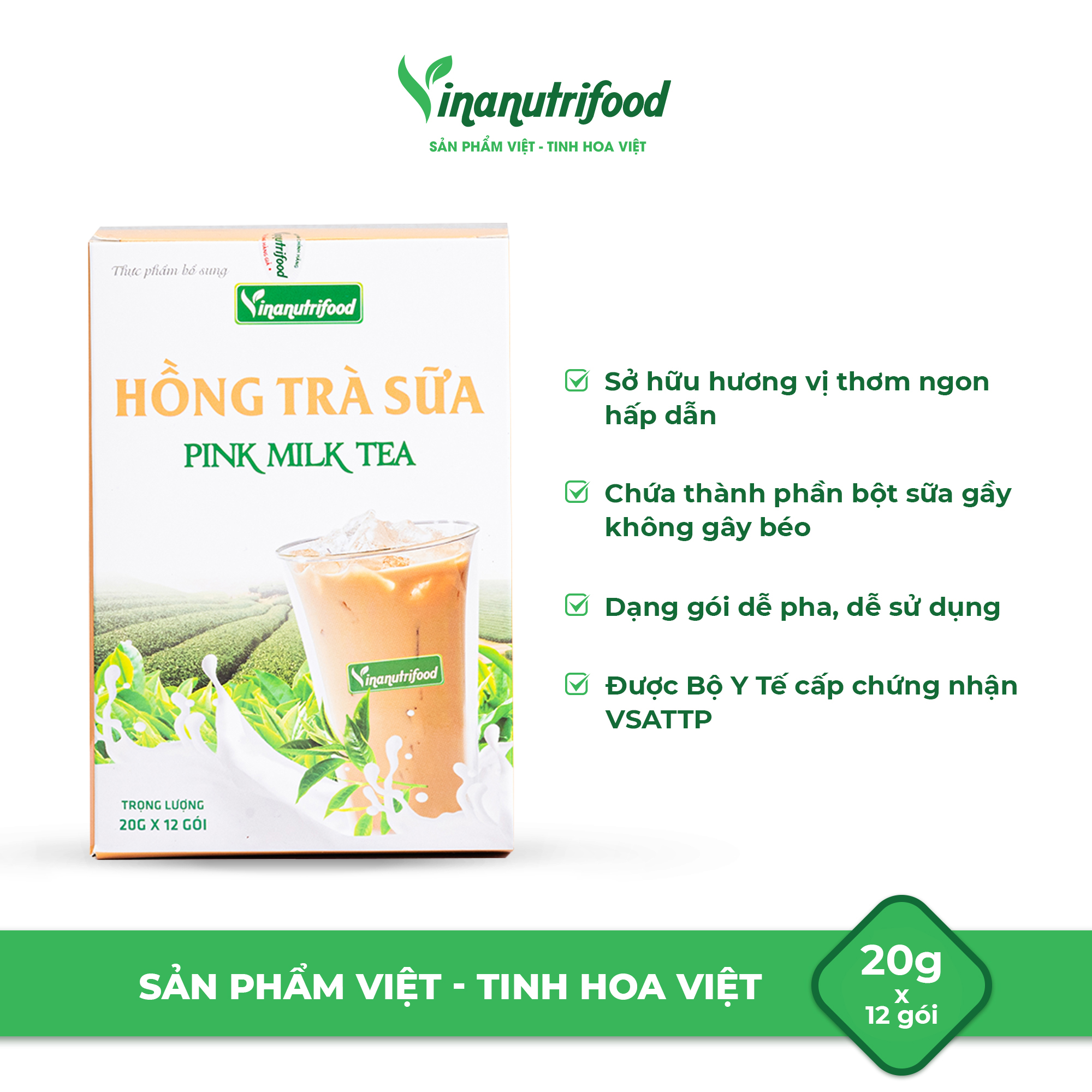 Hồng trà sữa Vinanutrifood, trà sữa gói sở hữu hương vị thơm ngon hấp dẫn cuốn hút, tạo cảm giác thoải mái, sảng khoái, thư giãn
