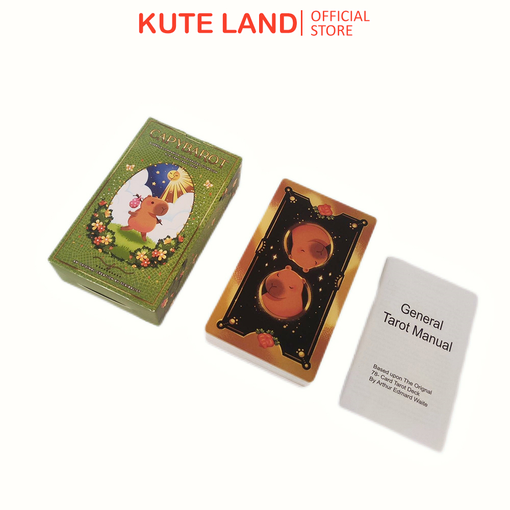 Bộ bài CapyBarot Tarot 78 lá bài 7x12 Cm tặng đá thanh tẩy
