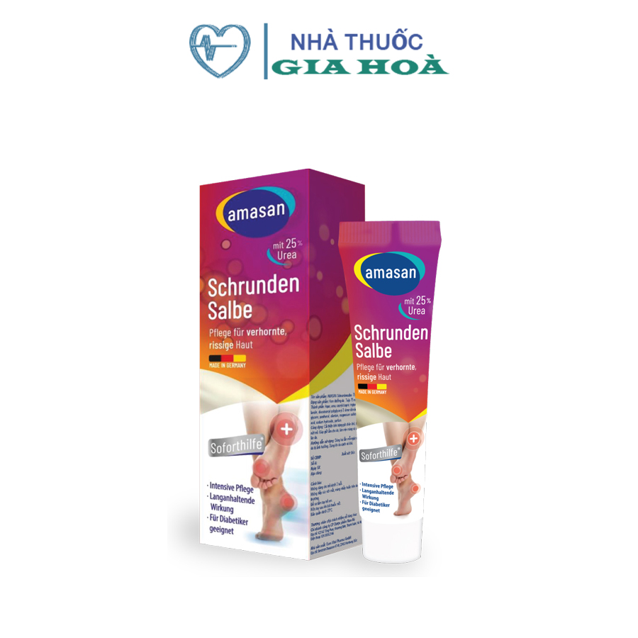 Kem bôi da Amasan 75ml - Tiêu sừng, làm mềm, dưỡng ẩm cho da, ngăn chai sạn, nứt nẻ tay chân
