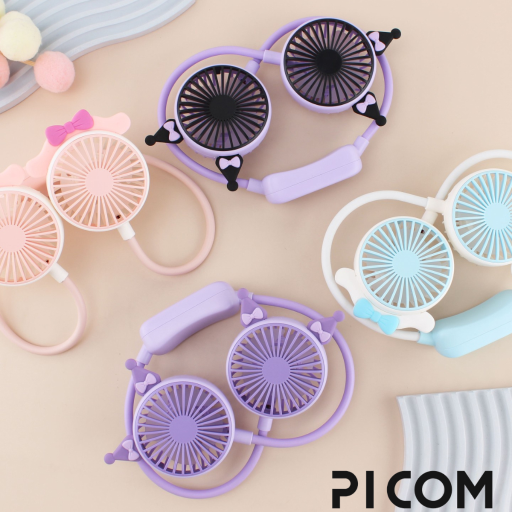 Quạt tích điện đeo cổ làm mát thông minh 360 độ với 3 chế độ gió pin 4000mah sạc usb tiện lợi