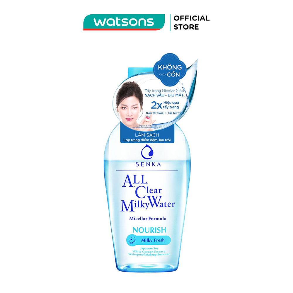   MUA LÀ CÓ QUÀ  Nước Sữa Tẩy Trang Senka All Clear Milky Water Nourish Hai Lớp 230ml 