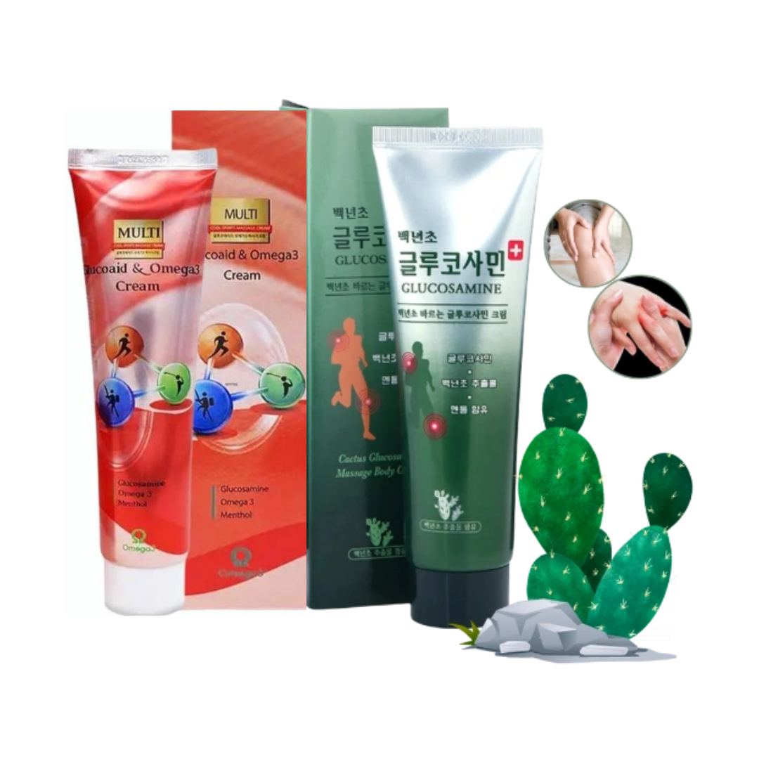 Dầu lạnh xoa bóp khớp glucosamine cactus glucosamine 150ml / multi glucoaid & omega3 cream 165ml hàn quốc