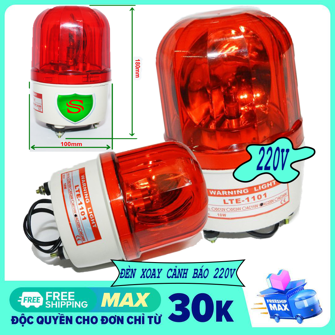 [Đèn Xoay Cảnh Báo] - Đèn Cảnh Báo Công Trình (12v - 24v - 220v) - Lưu ý chọn điện áp