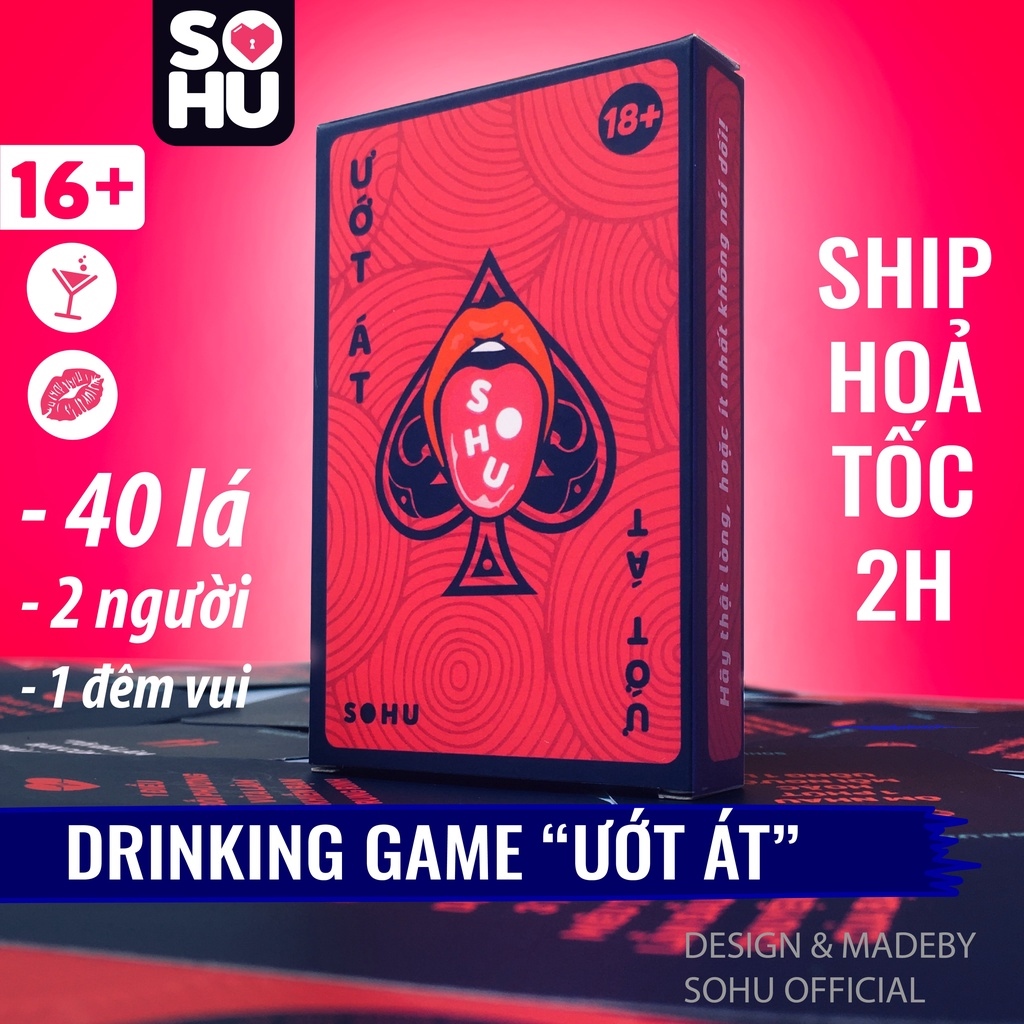 ◑✖ ̅ Bộ bài drinking game Ướt Át SOHU cho cặp đôi hẹn hò đi chơi 40 lá