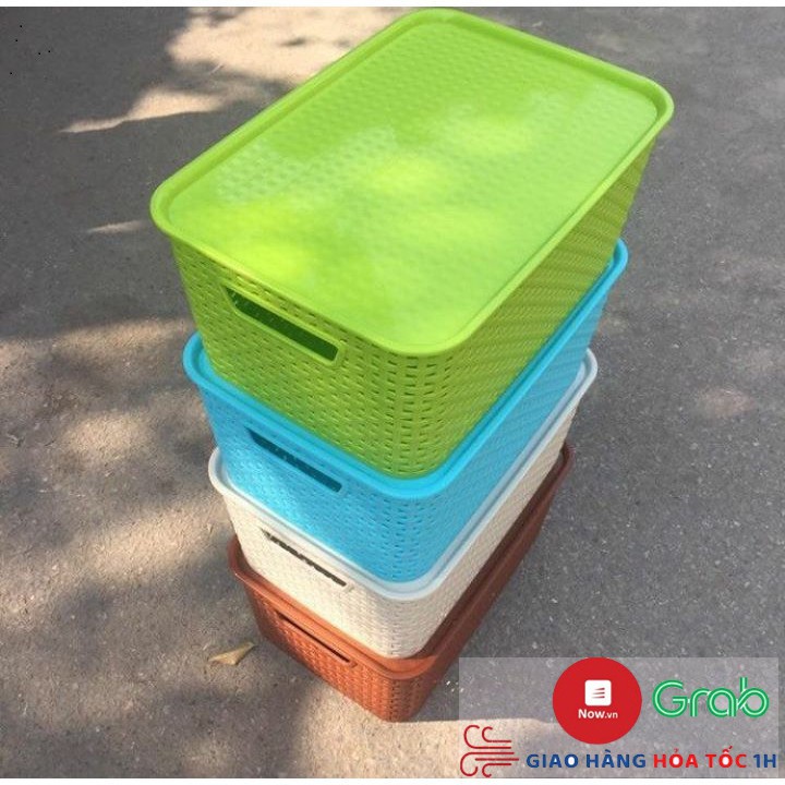 Giỏ Hàn Quốc nhựa đựng đồ có nắp đậy Giỏ Hàn Quốc nhựa đựng đồ có nắp đậy