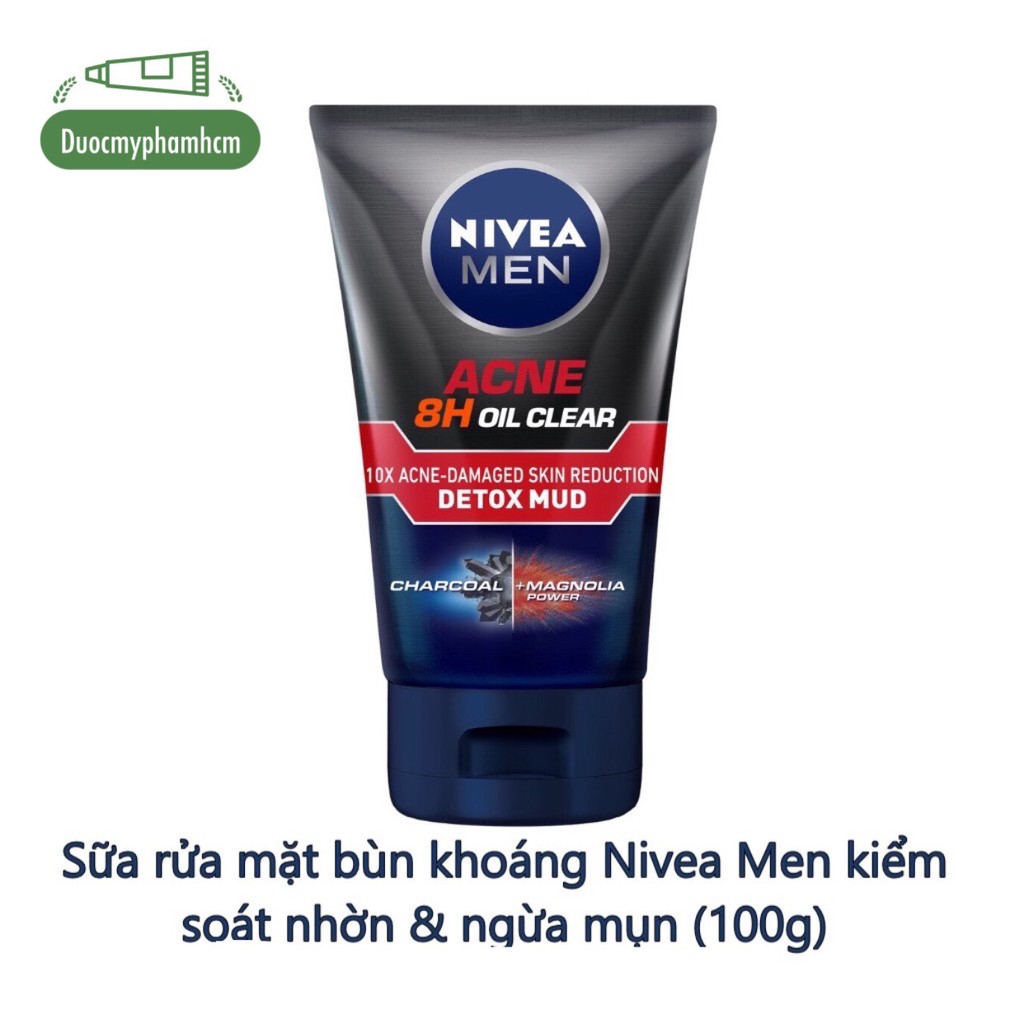 Sữa rửa mặt bùn khoáng Nivea Men kiểm soát nhờn & ngừa mụn