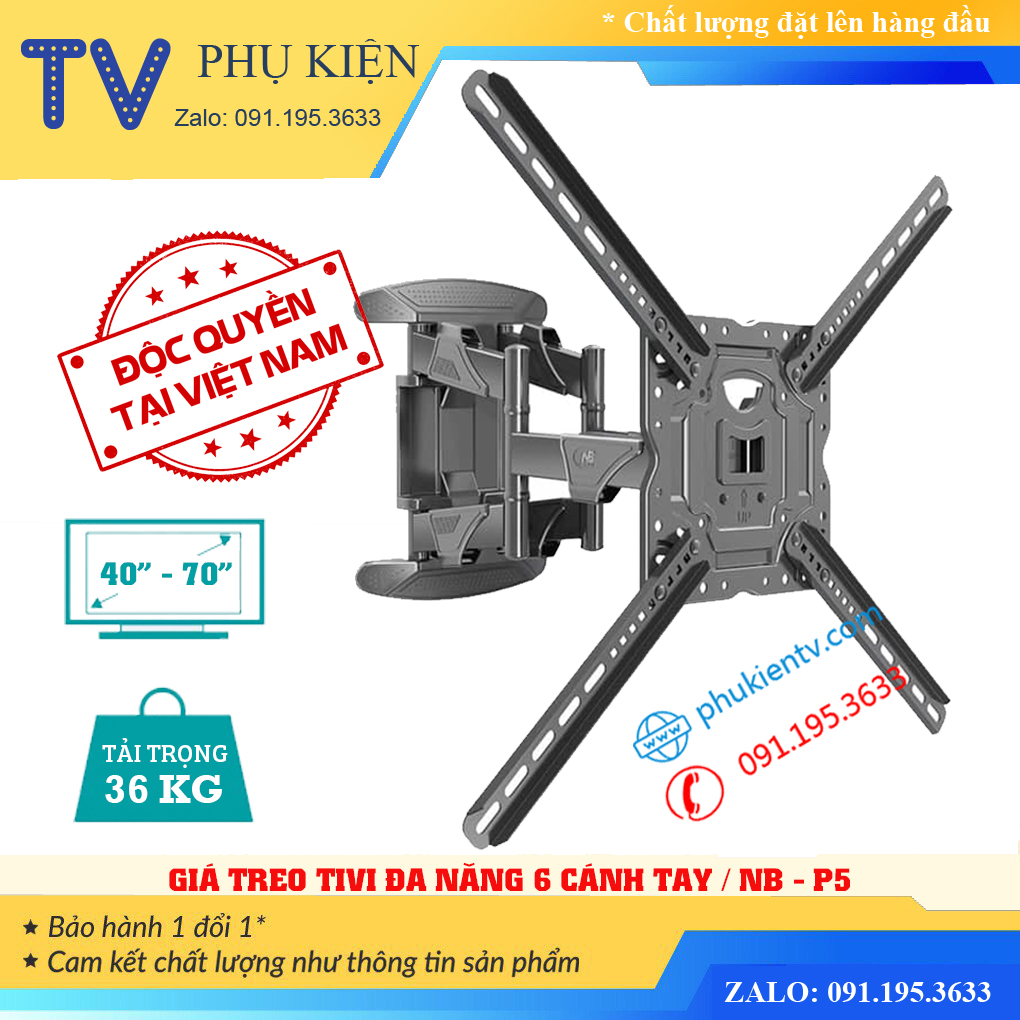 Giá treo tivi nb p5 32 - 40 - 50 - 55 - 60 - 65 - 70 inch - giá treo tivi góc xoay đa năng - model mới 2022
