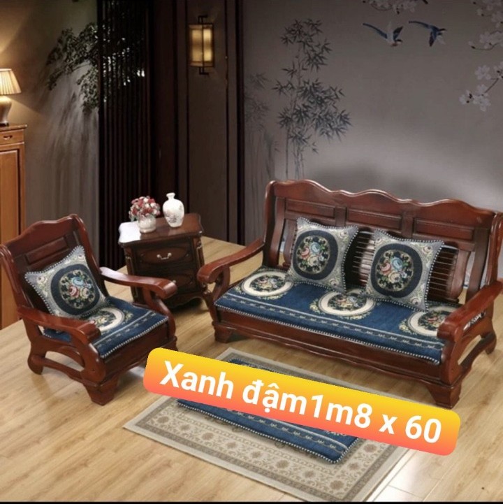 Thảm ghế hoàng gia 1m8 x 60 cm xanh đậm