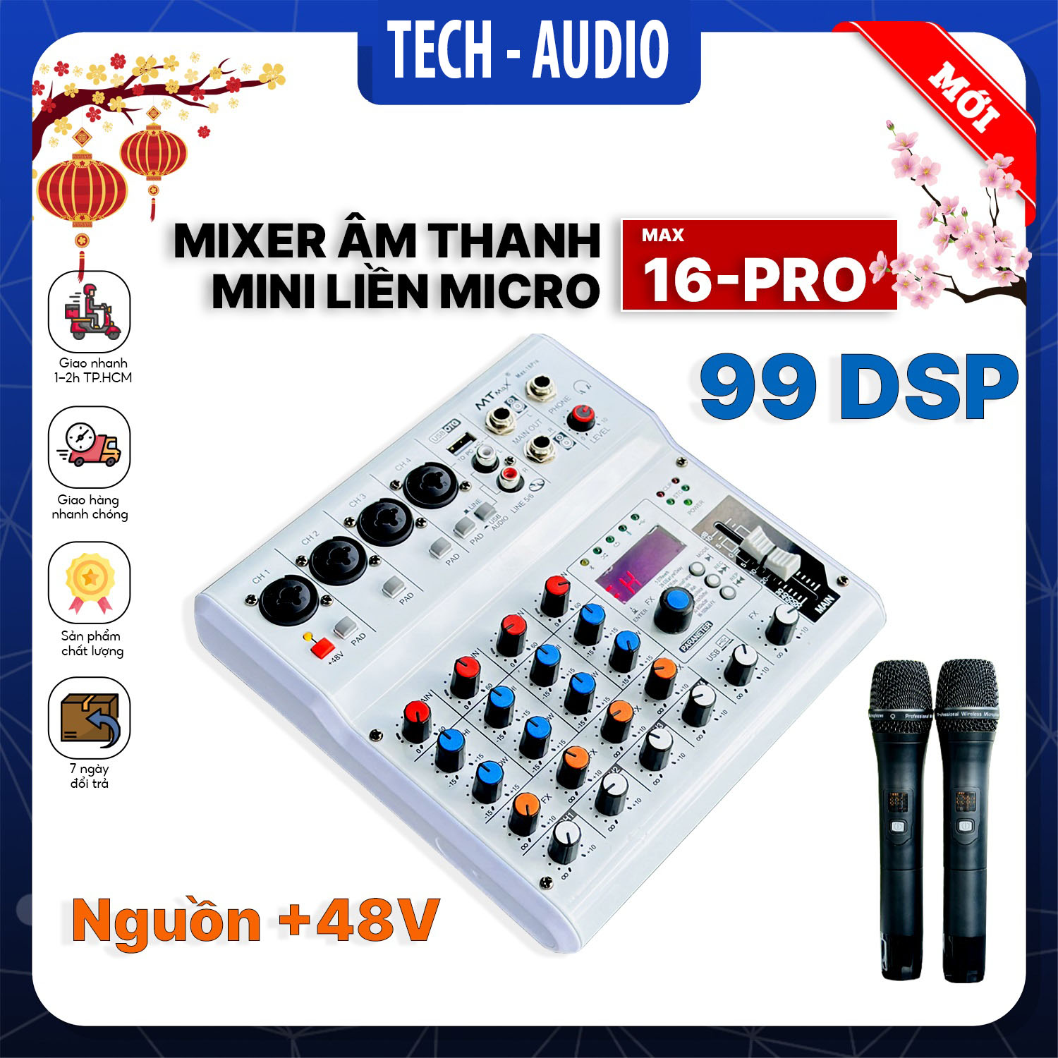 [VOUCHER 10%] [ Tặng Kèm  2 Micro ] Mixer Mini Yamaha  Max-16Pro 2024 - Tích Hợp Nguồn 48V, 99 Hiệu Ứng DSP 99 Hiệu Ứng Vang Reverb ,Delay Cho Tiếng Được Hay Và Mượt Mà, Hát Livestream, Thu Âm, Karaoke Với Dàn Âm Thanh Gia Đình  Bảo Hành 12 Tháng