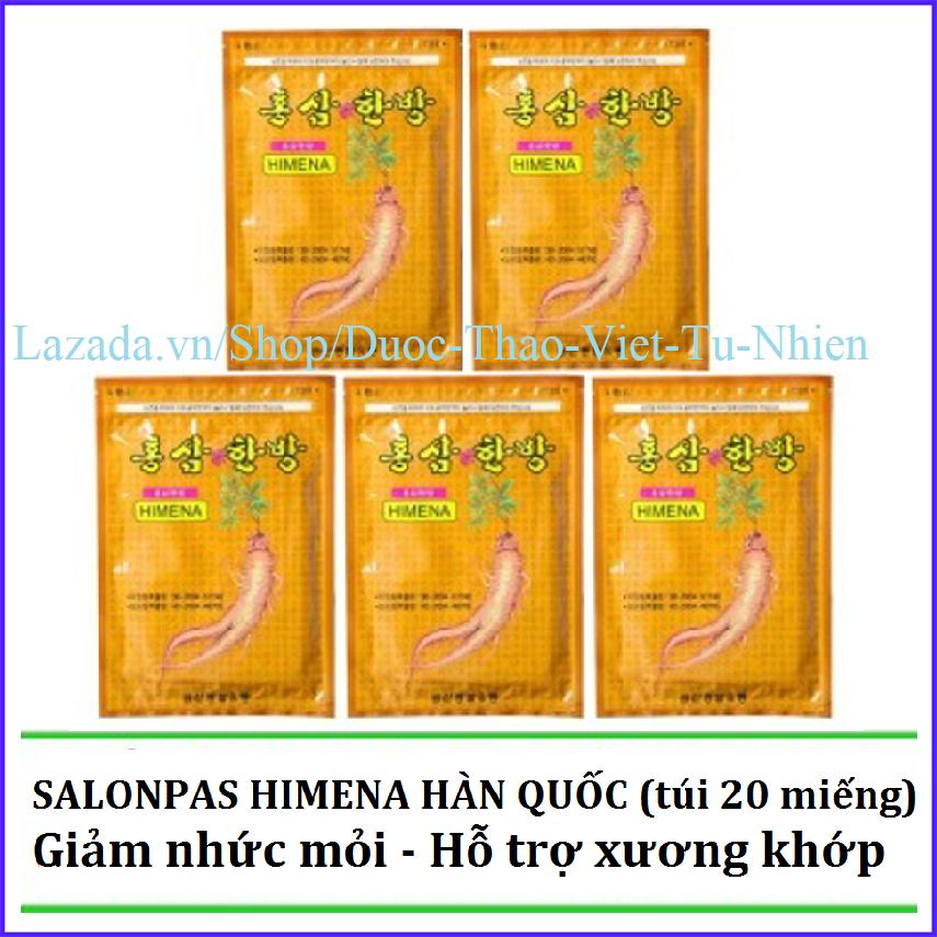 Bộ 5 Túi Salonpas Himena miếng dán Hỗ trợ xương khớp - giảm nhức mỏi.