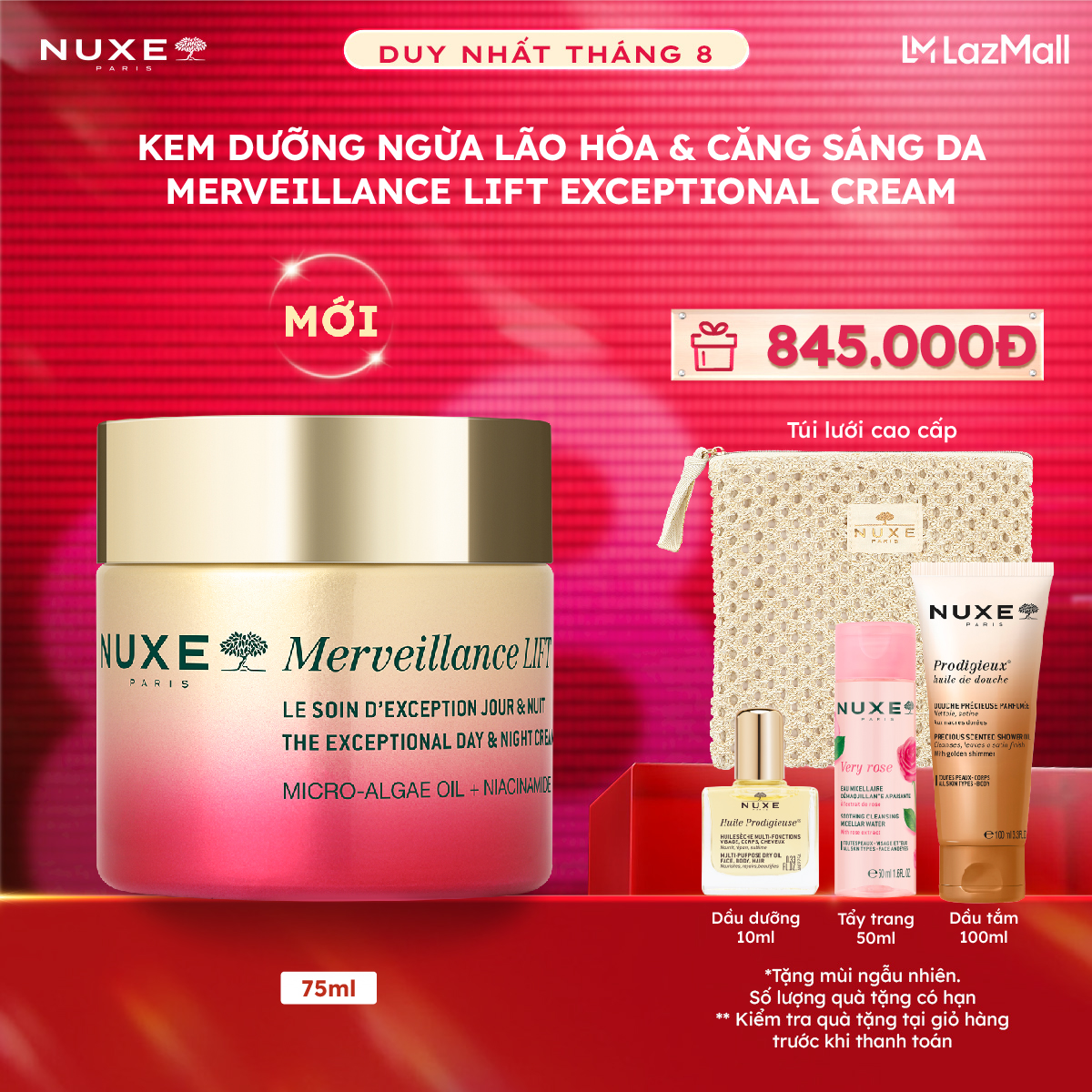 Kem dưỡng săn chắc da và giảm các dấu hiệu lão hóa NgàyĐêm NUXE Merveillance LIFT The Exceptional DayNight Cream 75ml
