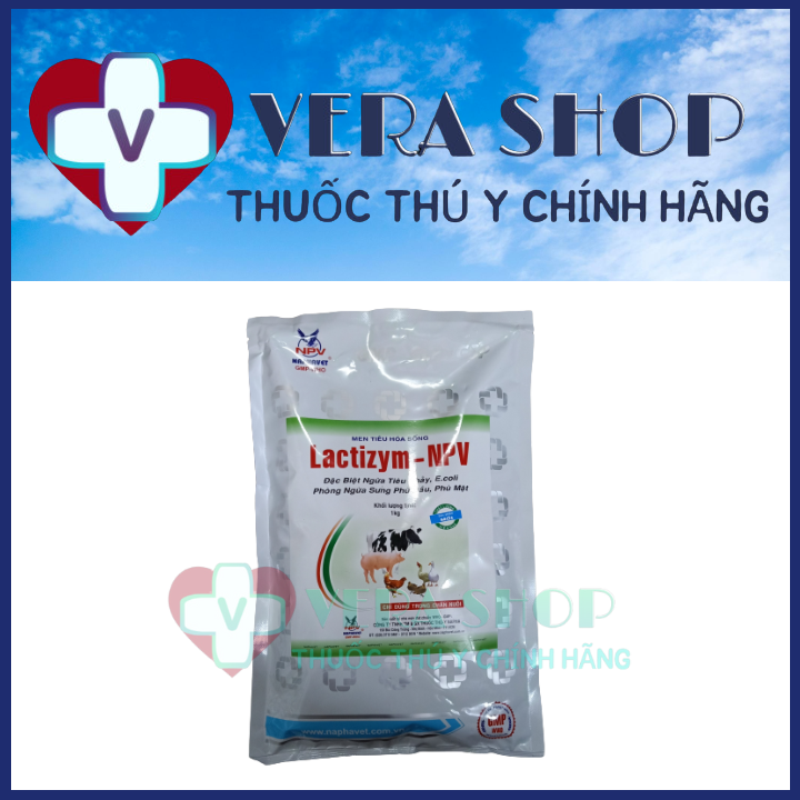 Naphavet lactizym 1kg - men tiêu hóa sống, ngừa tiêu chảy, ecoli, sưng phù đầu phù mặt cho gia súc, gia cầm - sỉ lẻ thuốc thú y