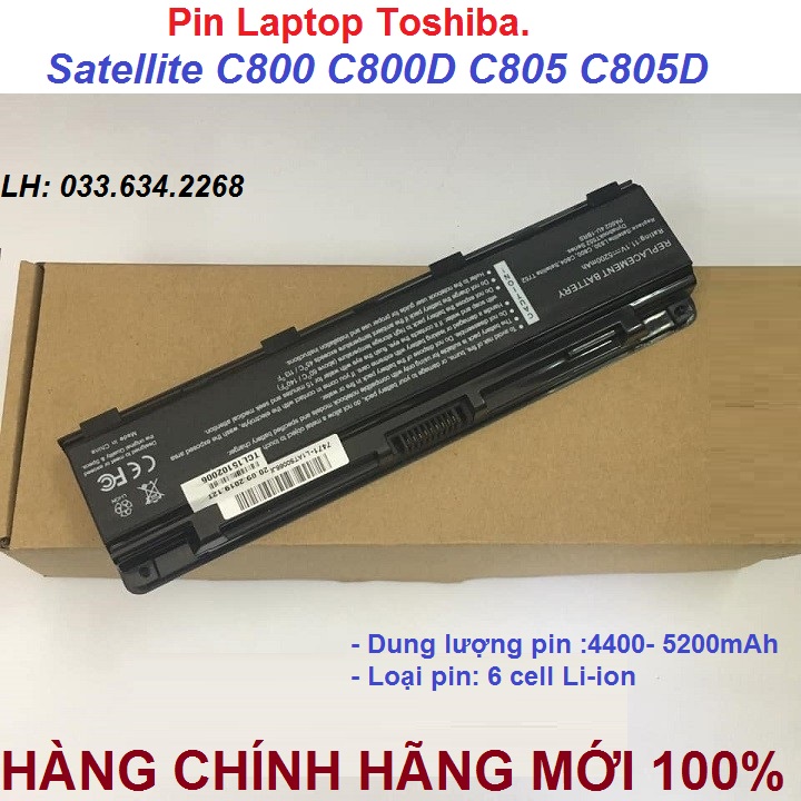 Pin Laptop Toshiba. Satellite C800 C800D C805 C805D - Pin Laptop C800