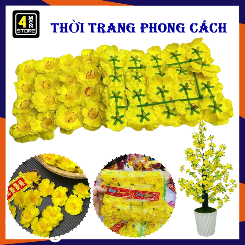 Bịch 40 Bông Mai Giả Kèm Kẽm Trang Trang Trí Tết và Lễ Hội - Hoa Trang Trí , Hoa Mai Nhựa Decor Cây Cảnh Đẹp Mắt