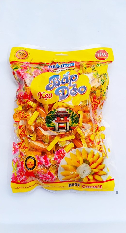 Kẹo dẻo Headway 1kg hương bắp đạt tiêu chuẩn ISO 22000:2018